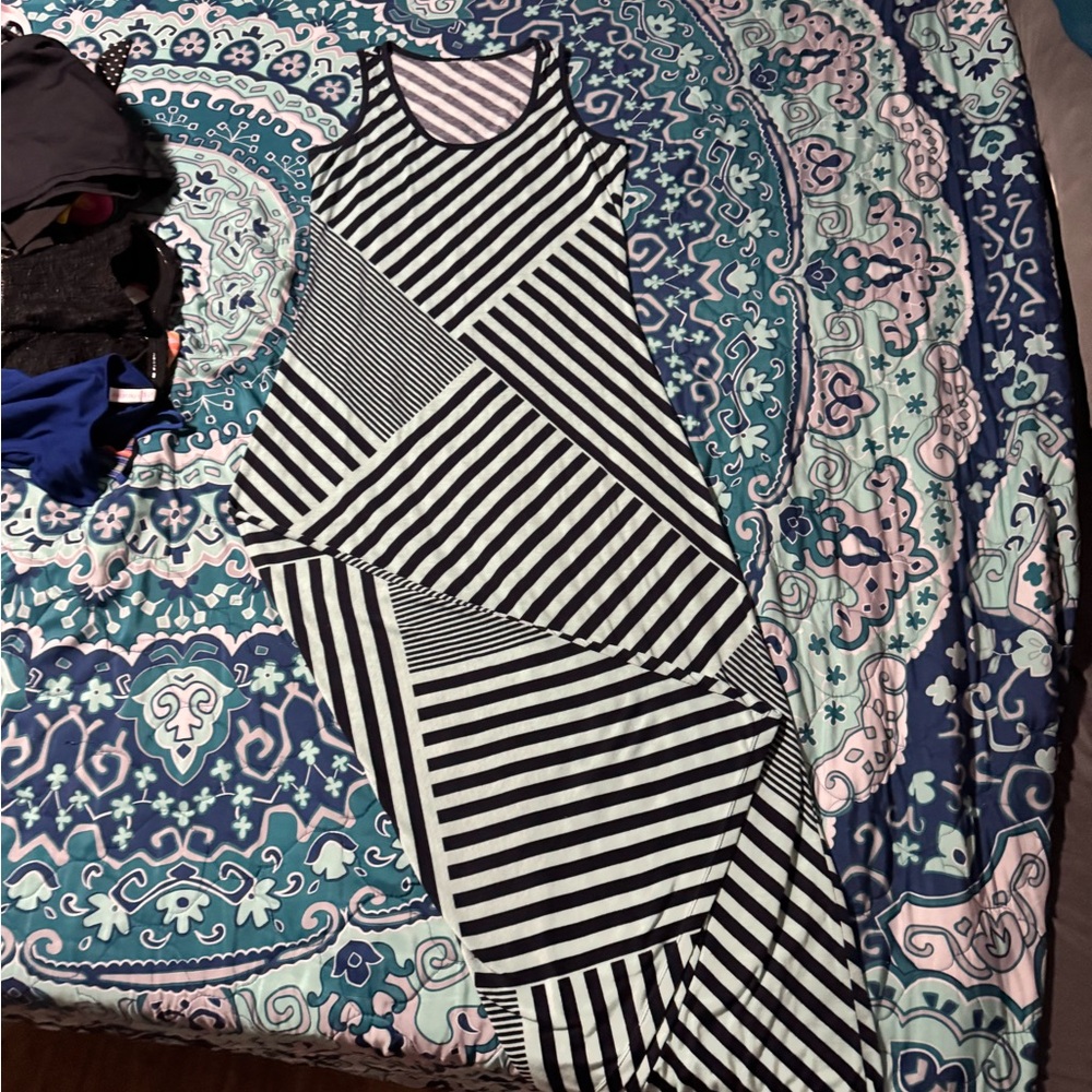 Striped Sleeveless Maxi Dress
